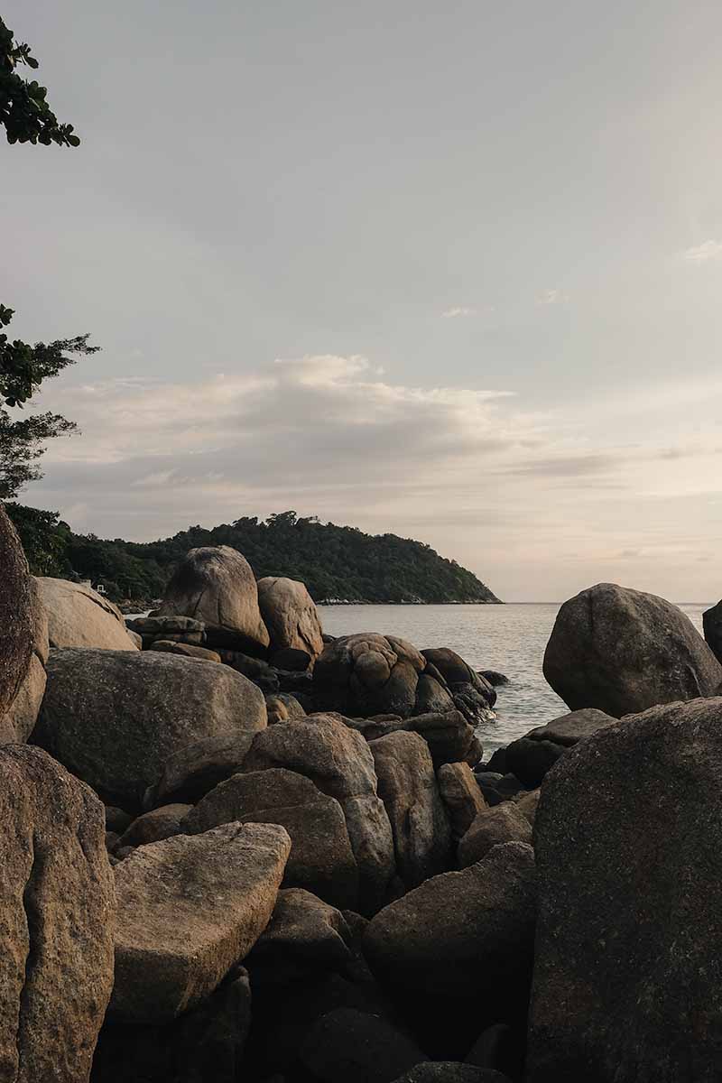 Large coastal boulders along Koh Lipe's northwest coastline.