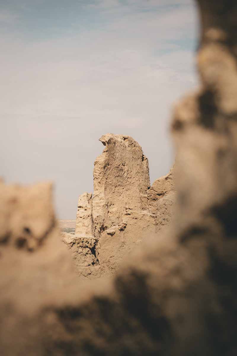 The part remains of a kershef brick wall within Shali Fortress.