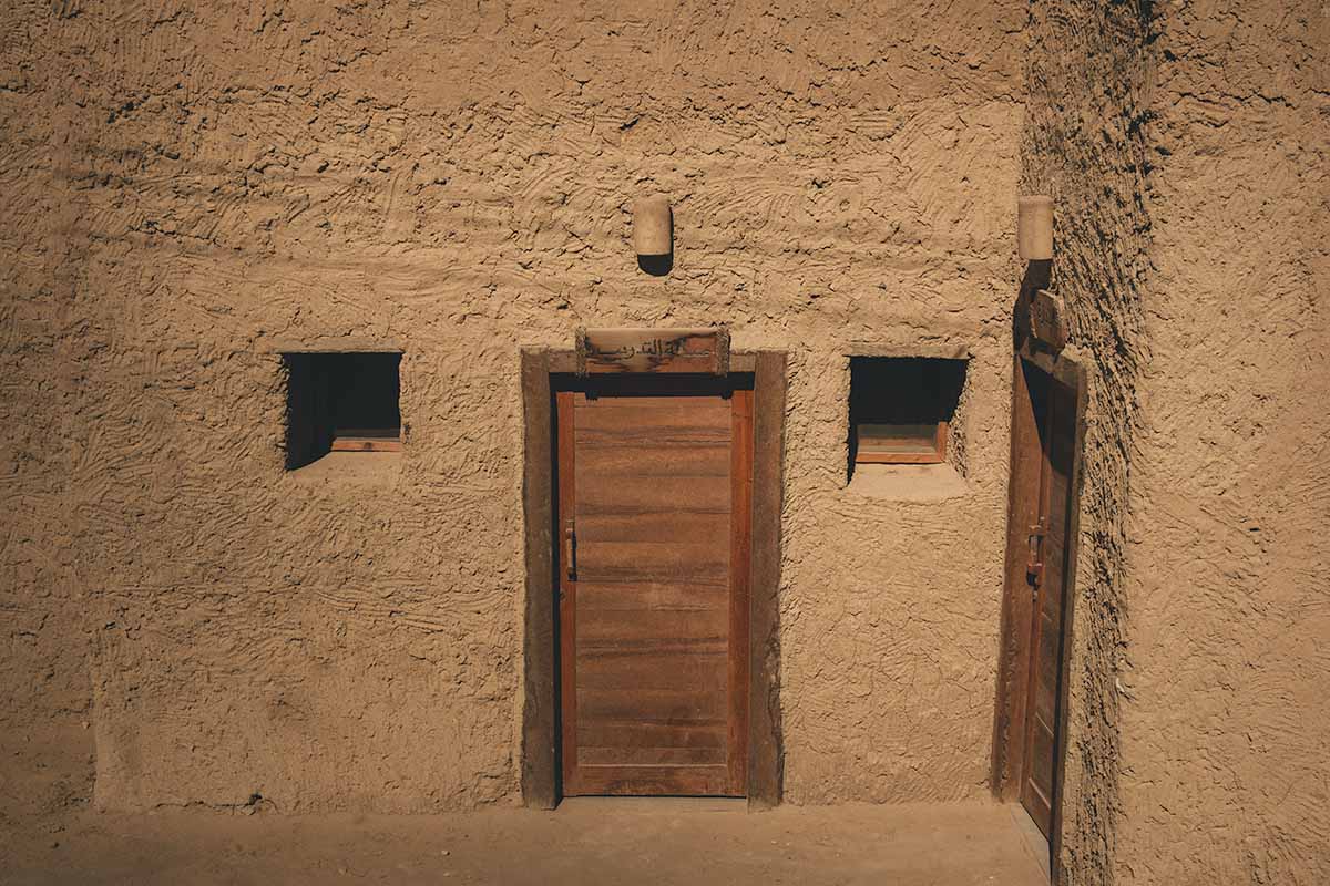 Two doors and two windows that enter into Shali Fortress Pottery School.