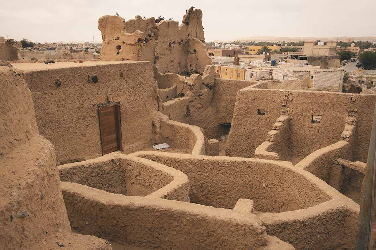 A section of ruins and passageways within Shali Fortress.