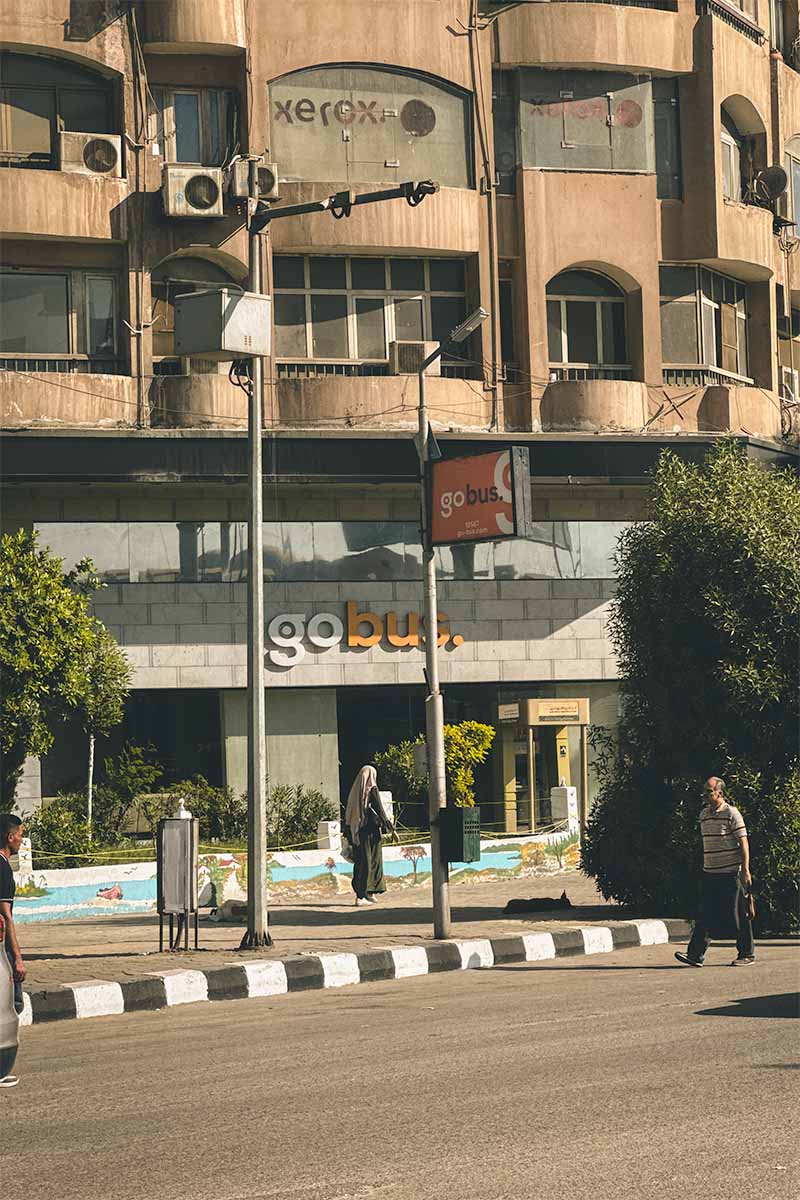 The front entrance of Cairo's GoBus Tahrir Office.