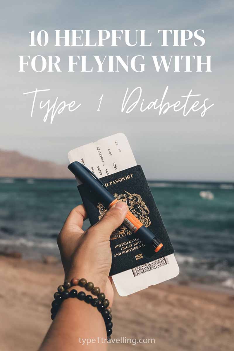 Pin these helpful tips for flying with type 1 diabetes on Pinterest.