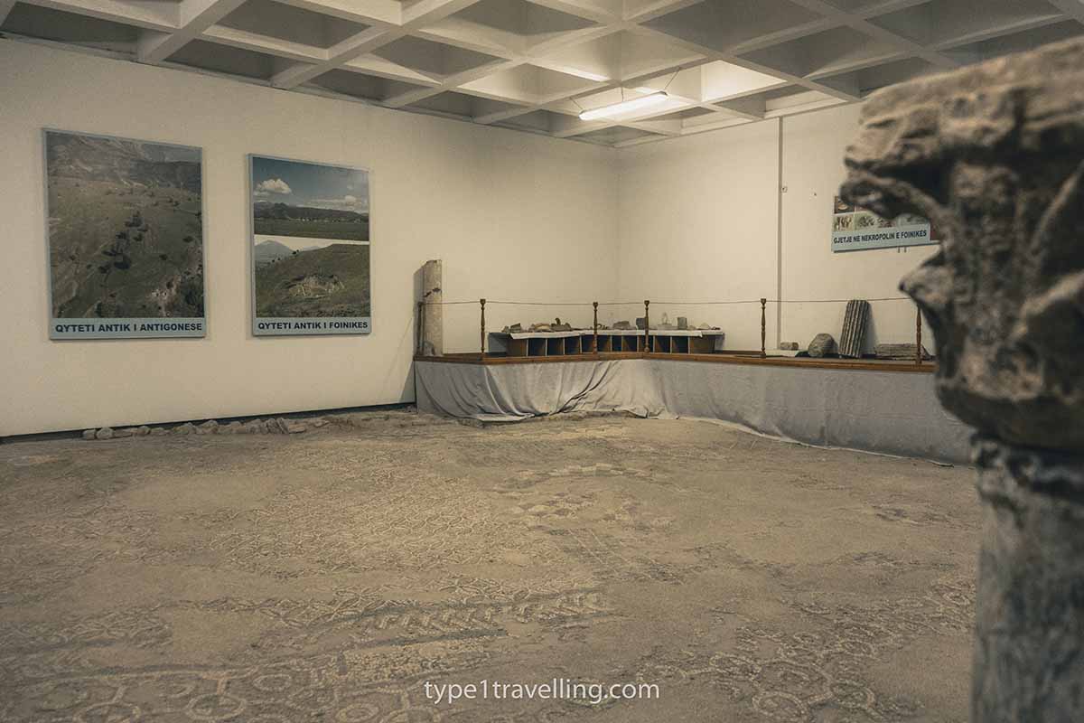 museum-of-archeology The remains of a large floor mosaic in Saranda's Museum of Archeology.