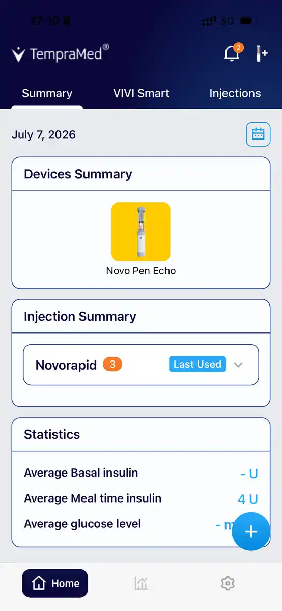 A screenshot of the Summary tab in the VIVI Smart App.
